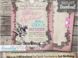 Alice In Onederland Birthday Invitations Alice In Onederland Tea Party Invitation Instant