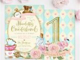 Alice In Onederland Birthday Invitations Alice In Wonderland Onederland Girl 39 S 1st Birthday Party