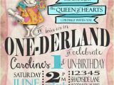 Alice In Onederland Birthday Invitations Boys Girls Alice In Wonderland First Birthday Invitation
