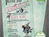 Alice In Onederland Birthday Invitations Personalized Onederland Birthday Invitation
