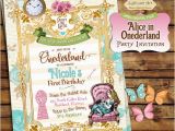 Alice In Wonderland 1st Birthday Invitations Alice In Onederland Invitation Alice In Wonderland