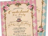 Alice In Wonderland 1st Birthday Invitations Alice In Wonderland 1st Birthday Invitation Unbirthday Mad