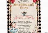 Alice In Wonderland 1st Birthday Invitations Alice In Wonderland First Birthday Invitation by Cupiddesigns