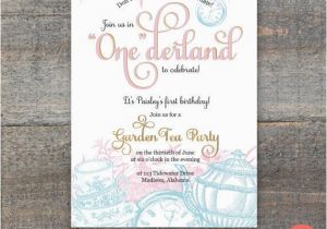 Alice In Wonderland 1st Birthday Invitations Alice In Wonderland First Birthday Party by Jillhartline