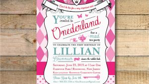 Alice In Wonderland 1st Birthday Invitations Alice In Wonderland Invitation 1st Birthday Party