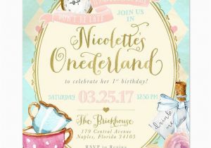 Alice In Wonderland 1st Birthday Invitations Best 25 Alice In Wonderland Invitations Ideas On