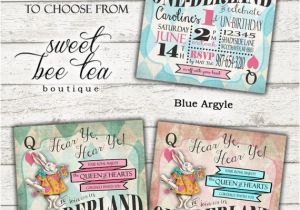 Alice In Wonderland 1st Birthday Invitations Boys Girls Alice In Wonderland First Birthday Invitation