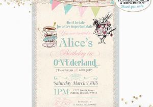 Alice In Wonderland Birthday Invites Alice In Wonderland 1st Birthday Invitation Alice In