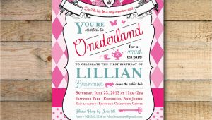 Alice In Wonderland Birthday Invites Alice In Wonderland Invitation 1st Birthday Party