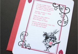 Alice In Wonderland Birthday Invites Alice In Wonderland Rabbit Invitations by Vivalaviolette