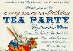 Alice In Wonderland Birthday Invites Alice In Wonderland Un Birthday Tea Party Invitations Digital