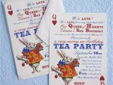 Alice In Wonderland Birthday Invites Alice In Wonderland Un Birthday Tea Party Invitations Thank
