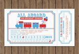 All Aboard Birthday Invitation Train Ticket Invitation Birthday All Aboard Printable