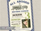 All Aboard Birthday Invitation Vintage Train Birthday Party Invitation All Aboard Train