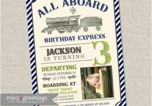 All Aboard Birthday Invitation Vintage Train Birthday Party Invitation All Aboard Train
