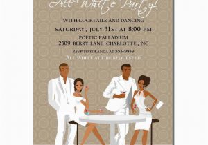 All White Birthday Party Invitations African American All White Party Invitation African American