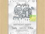 All White Birthday Party Invitations All White Party Invitation Milestone Birthday Invitation