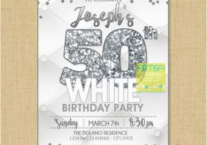 All White Birthday Party Invitations All White Party Invitation Milestone Birthday Invitation