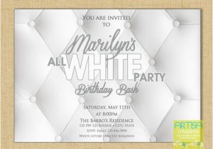 All White Birthday Party Invitations All White Party Invitation White Party Invitation Summer