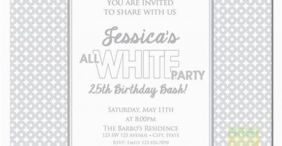 All White Birthday Party Invitations All White Party Invitation White Party Invitation Summer