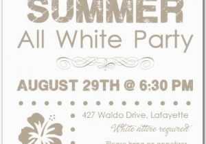 All White Birthday Party Invitations Summer White Party