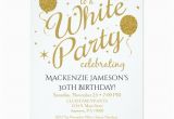 All White Birthday Party Invitations White Party Invitation All White Party Invite Zazzle Com