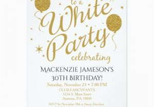 All White Birthday Party Invitations White Party Invitation All White Party Invite Zazzle Com
