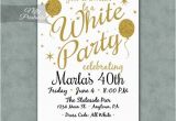 All White Birthday Party Invitations White Party Invitation Printable White Gold Black Tie