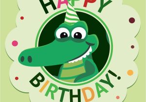 Alligator Birthday Card Birthday Cartoon Crocodile Card Vector Download