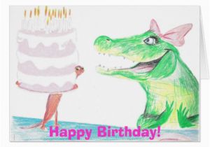 Alligator Birthday Card Happy Birthday Alligator Card Zazzle