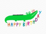 Alligator Birthday Card Happy Birthday Crocodile Illustrations Creative Market
