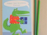Alligator Birthday Card Personalised Crocodile Birthday Card by Kali Stileman