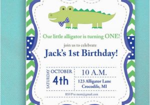 Alligator Birthday Invitations Alligator Birthday Invitations Boy Navy Blue Green