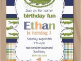 Alligator Birthday Invitations Alligator Birthday Party Invitation 1st Birthday by Starwedd