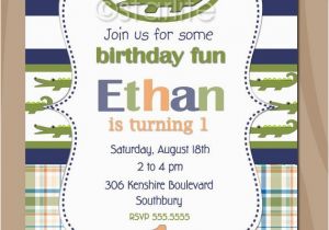 Alligator Birthday Invitations Alligator Birthday Party Invitation 1st Birthday by Starwedd