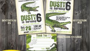 Alligator Birthday Invitations Alligator Party Invitation Alligator Birthday Party Invite