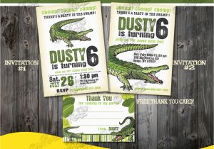 Alligator Birthday Invitations Alligator Party Invitation Alligator Birthday Party Invite