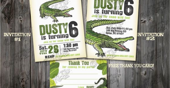 Alligator Birthday Invitations Alligator Party Invitation Alligator Birthday Party Invite