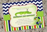 Alligator Birthday Invitations Cute Alligator themed Birthday Invitations Party for