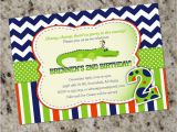 Alligator Birthday Invitations Cute Alligator themed Birthday Invitations Party for
