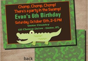 Alligator Birthday Invitations Items Similar to Alligator Swamp Birthday Party Invitation