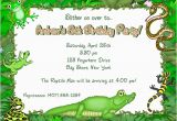 Alligator Birthday Invitations Reptile Alligator Birthday Party Invitations Reptile