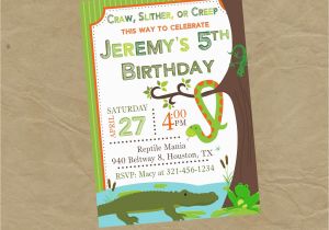 Alligator Birthday Invitations Reptile Birthday Party Invitation Frog Snake Alligator