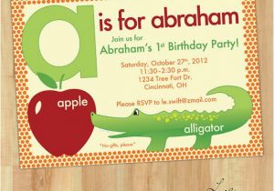 Alphabet Birthday Invitations 7 Best Images About Alphabet Birthday On Pinterest the