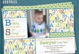 Alphabet Birthday Invitations Alphabet Birthday Party Abc Photo Card Invitation Any Colors