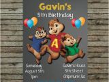 Alvin and the Chipmunks Birthday Invitations This Listing is for A Personalized Birthday Invitation