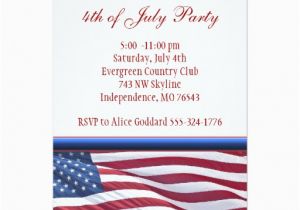 American Flag Birthday Invitations American Flag 4th Of July Party Invitation Zazzle