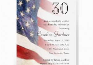 American Flag Birthday Invitations Any Number Birthday Invitation American Flag Zazzle