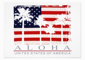 American Flag Birthday Invitations Palm Flag Usa Aloha Party Invitations 5 Quot X 7 Quot Invitation