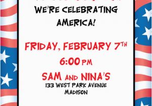 American Flag Birthday Invitations Patriotic Flag Party Invitation